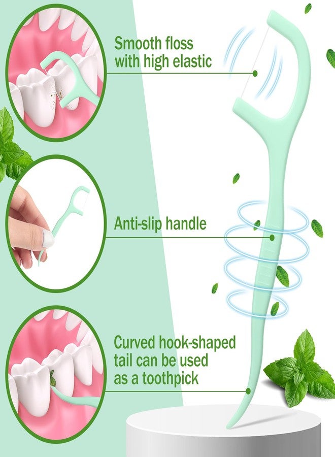 Maxcheck 2000 Count Floss Picks Bulk Natural Dental Floss Picks Toothpicks Sticks High Pull Tooth Flosser Sustainable for Teeth(Green) - Image 3